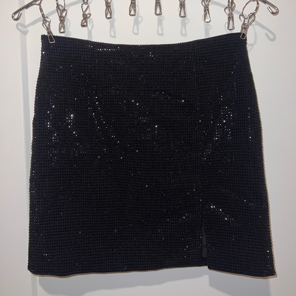 Black sparkly mini skirt